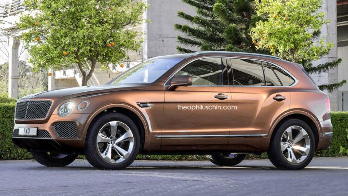 Η Bentley ενδέχεται να παρουσιάσει ένα δεύτερο SUV (ψηφιακά επεξεργασμένη φωτό), που θα τοποθετηθεί στη γκάμα της κάτω από την Bentayga και το οποίο πιθανότατα θα προσφέρεται αποκλειστικά με ηλεκτρικό